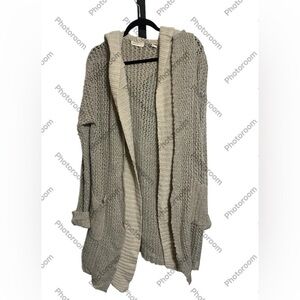 Sleeping on Snow By Anthropologie Wool Blend Hooded Sweater Oversized Small